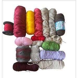 RED HEART and other brands acrylic yarn bundle